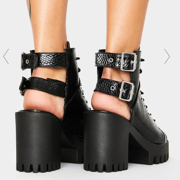 Dolls Kill - Black Peep Toes Ankle Boots - Picture 3 of 8